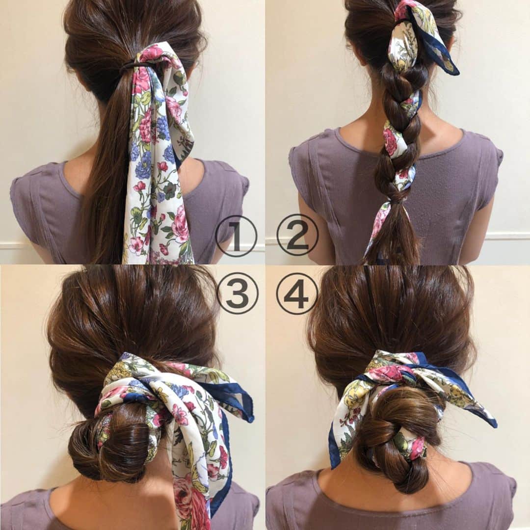 yu nakamura ヘアアレンジ hairarrangeさんのインスタグラム写真 - (yu nakamura ヘアアレンジ hairarrangeInstagram)「スカーフアレンジ🧕 毛量が多くても少なくても簡単にまとめれます♡  #レイフィールド #rayスタイル#一宮#一宮市#ヘアアレンジ#ミディアム#セルフアレンジ#ミディアムアレンジ#hair#haircolor #fashion#スカーフ#スカーフアレンジ」8月12日 22時32分 - desir_yu