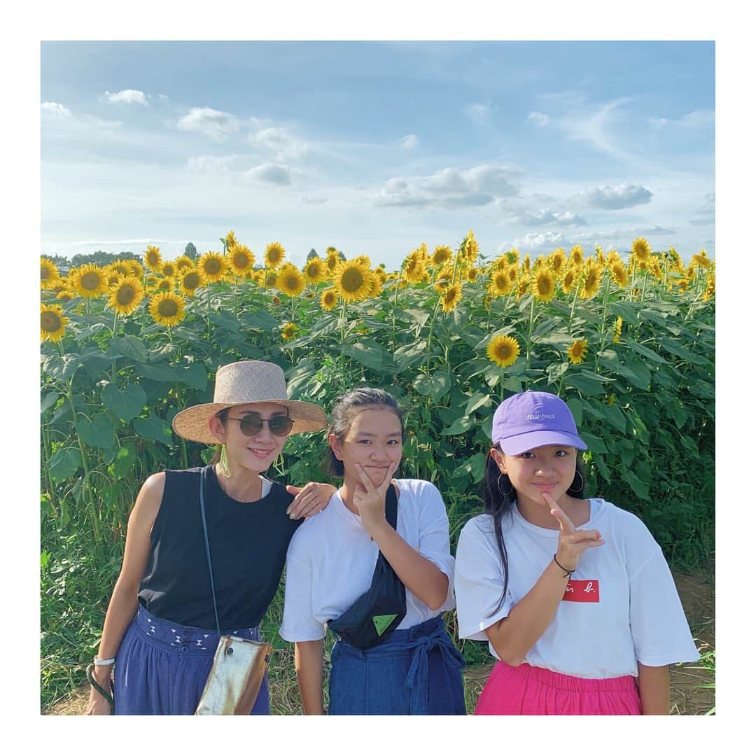 土井地恵理子さんのインスタグラム写真 - (土井地恵理子Instagram)「・ Sun Flowers🌻🌻🌻 ・ 名前の通り、太陽に向かって 背高く咲くヒマワリ 綺麗だった！ ・ 出張続きだったパパが帰ってきて 久々の家族での休日🌞 ・ ・ #sunflower #ヒマワリ #ひまわり畑 #座間 ・ #昨日のあな番からのひまわり畑 #絶対あれ見て行った人多いよね😂 #どーやんと黒島ちゃん可愛かった❤︎ #犯人は誰なんだ〜」8月12日 22時51分 - ericodoiji