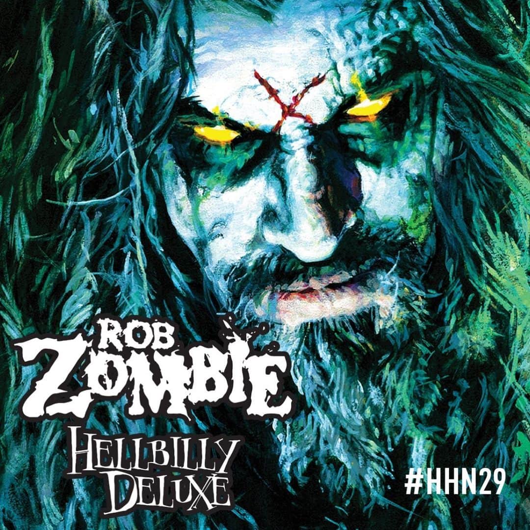 ロブ・ゾンビのインスタグラム：「Halloween Horror Nights at Universal Studios Orlando @horrornightsorl is hosting a ScareZone based on Hellbilly Deluxe! This runs from September 6 through November 2. #HHN29 #robzombie #hellbillydeluxe #halloween」