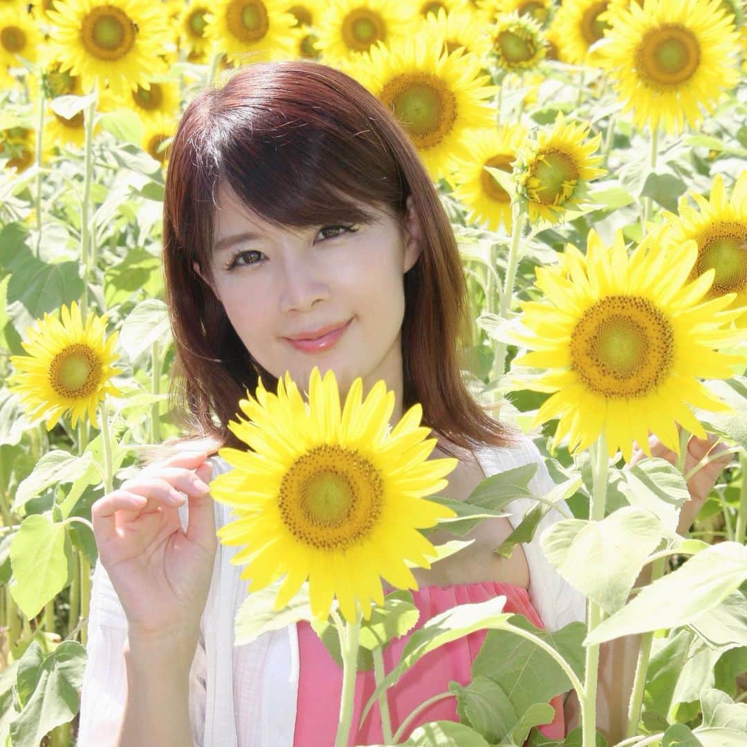 沢木麻衣のインスタグラム：「座間ひまわり祭りで撮影会🌻とみんなでお祭りを楽しんだよ(^ ^) #写真で伝えたい私の世界  #写真好きな人と繋がりたい  #写真撮ってる人と繋がりたい  #写真の奏でる私の世界  #座間ひまわり #座間ひまわり畑  #座間ひまわり祭り photo by kuartさん」