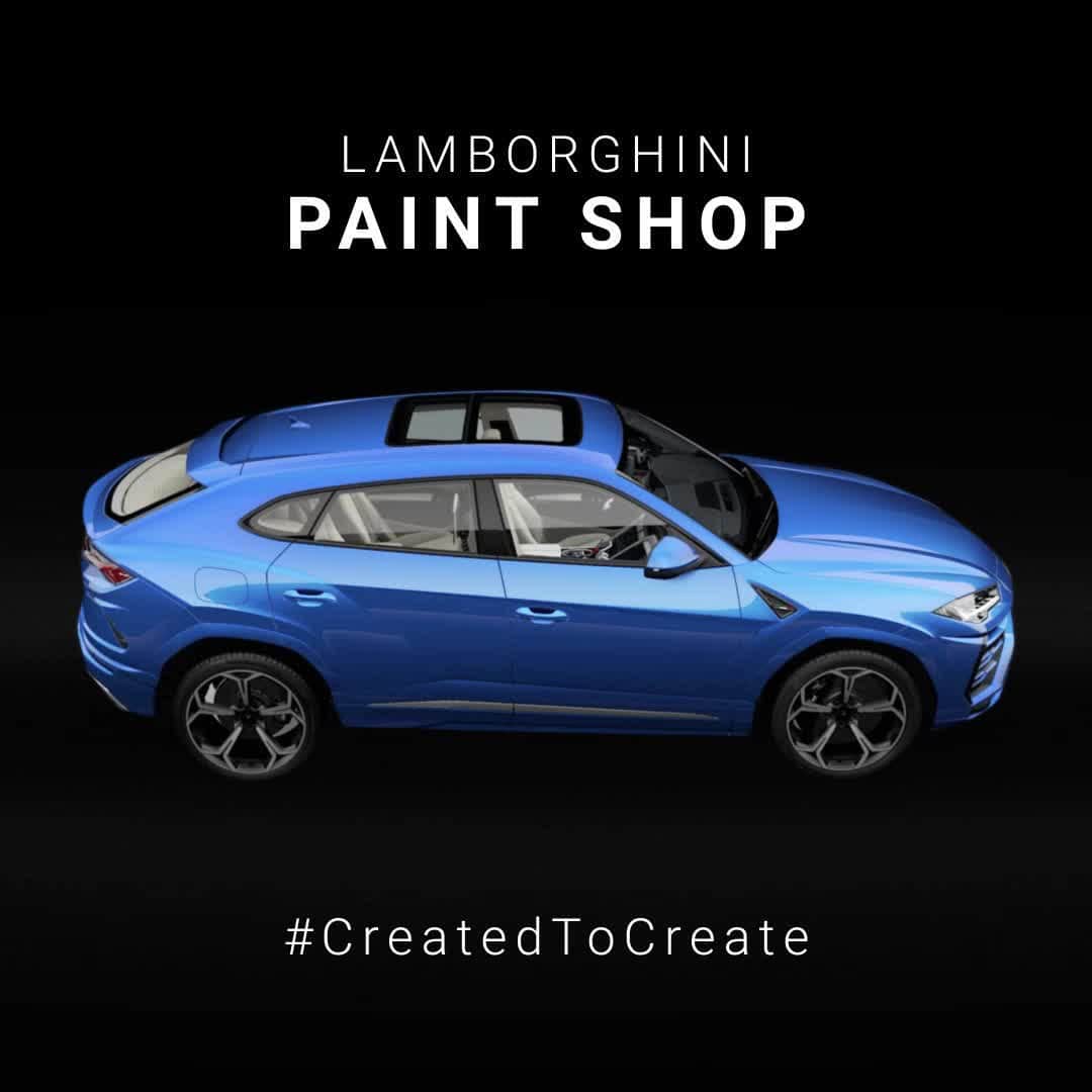 ランボルギーニのインスタグラム：「Art is our new skin.  #LamborghiniPaintshop #CreatedToCreate #Urus #SinceWeMadeItPossible」
