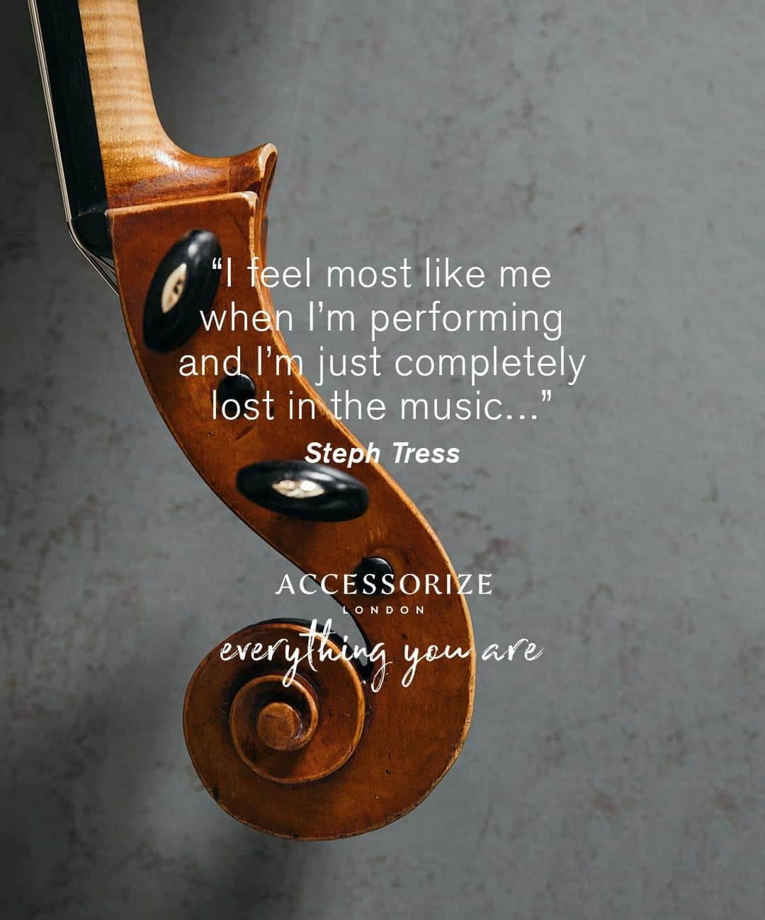 アクセサライズのインスタグラム：「Showing that there's more to an #Accessorizer than meets the eye, professional cellist, Steph Tress, expresses herself not just through her music but with the accessories she wears.  Tap the link in the bio to discover more.  #EverythingYouAre #Accessorize」