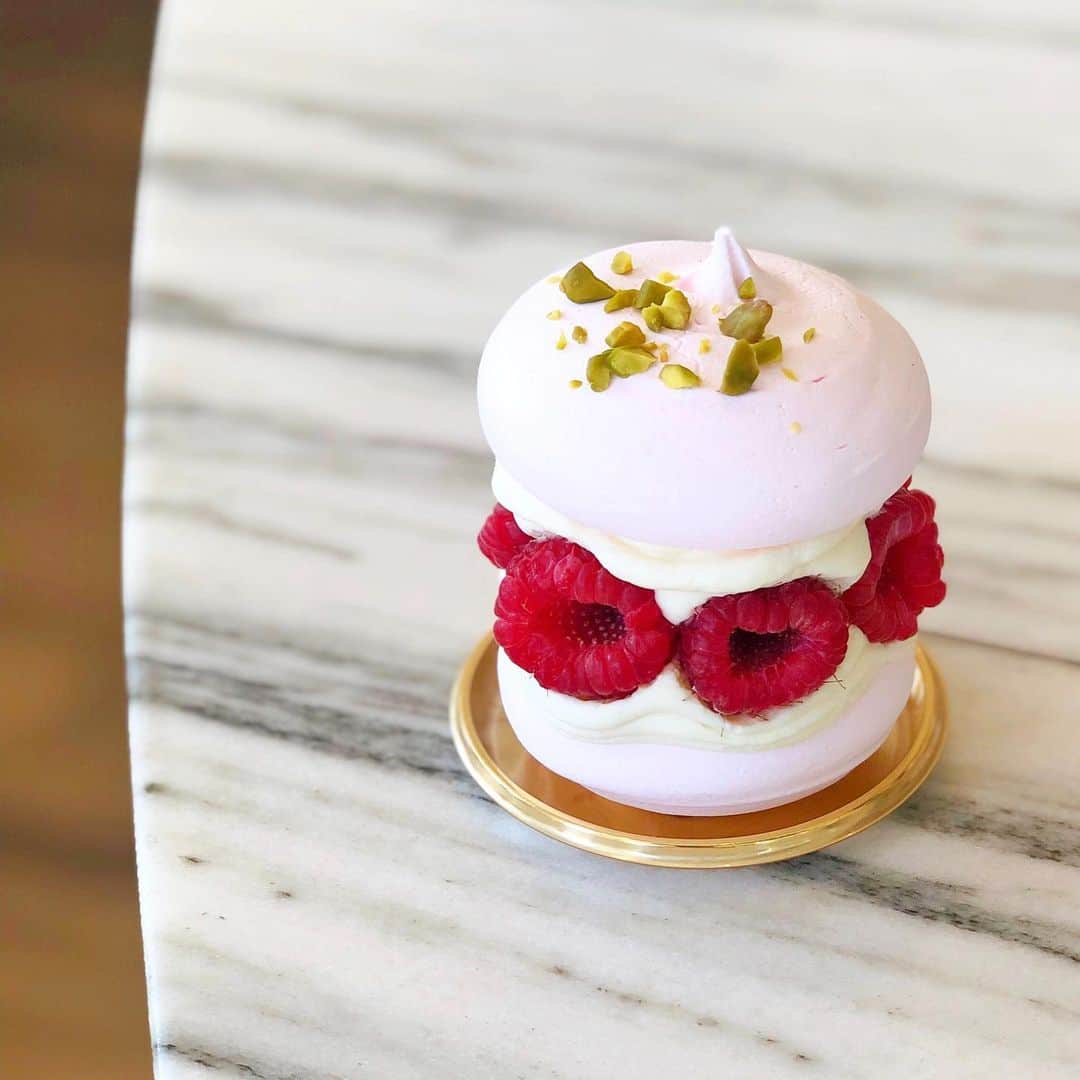 DOMINIQUE ANSEL BAKERYさんのインスタグラム写真 - (DOMINIQUE ANSEL BAKERYInstagram)「Our Raspberry Pistachio Pavlova, a new addition to the pastry case at @dominiqueanselLA, made with a light-as-air raspberry meringue, fresh ripe raspberries, crème fraîche and pistachio ganache, and homemade raspberry Chambord jam.」8月13日 2時13分 - dominiqueansel