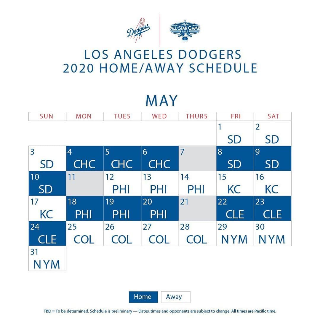 Los Angeles Dodgersさんのインスタグラム写真 - (Los Angeles DodgersInstagram)「‪Mark your calendar! ‬  The 2020 season schedule is here. Which series should we mark you down for? ‬」8月13日 2時19分 - dodgers