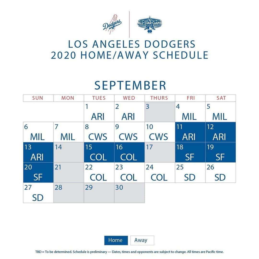 Los Angeles Dodgersさんのインスタグラム写真 - (Los Angeles DodgersInstagram)「‪Mark your calendar! ‬  The 2020 season schedule is here. Which series should we mark you down for? ‬」8月13日 2時19分 - dodgers