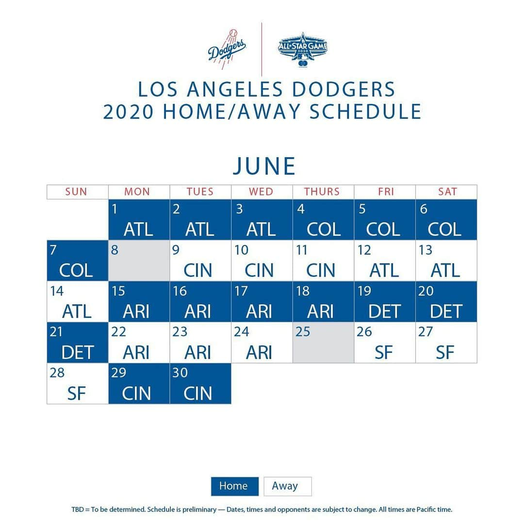 Los Angeles Dodgersさんのインスタグラム写真 - (Los Angeles DodgersInstagram)「‪Mark your calendar! ‬  The 2020 season schedule is here. Which series should we mark you down for? ‬」8月13日 2時19分 - dodgers