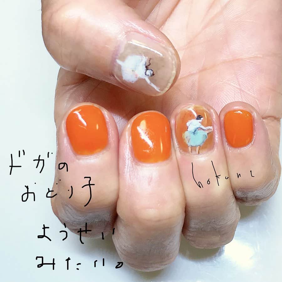 北欧ネイルサロンのインスタグラム：「妖精は、🧚‍♀️いる！ . . There is definitely a fairy, I guess🧐 . . 肯定有一個仙女🤫 . . . #妖精 #妖精ネイル #fairy #dogas #edgardegas #ドガ #ドガネイル #踊り子 #踊り子ネイル #光療 #凝膠指甲 #光療指甲 #凝膠 #光療凝膠 #香港美甲 #手繪 #nailsesign #美甲工作室 #手繪光療 #凝膠美甲 #naildesign #japanesenail #全手繪 #美甲設計 #絵画ネイル #japanesenaildeaign #japannails #handmade #picturenails」