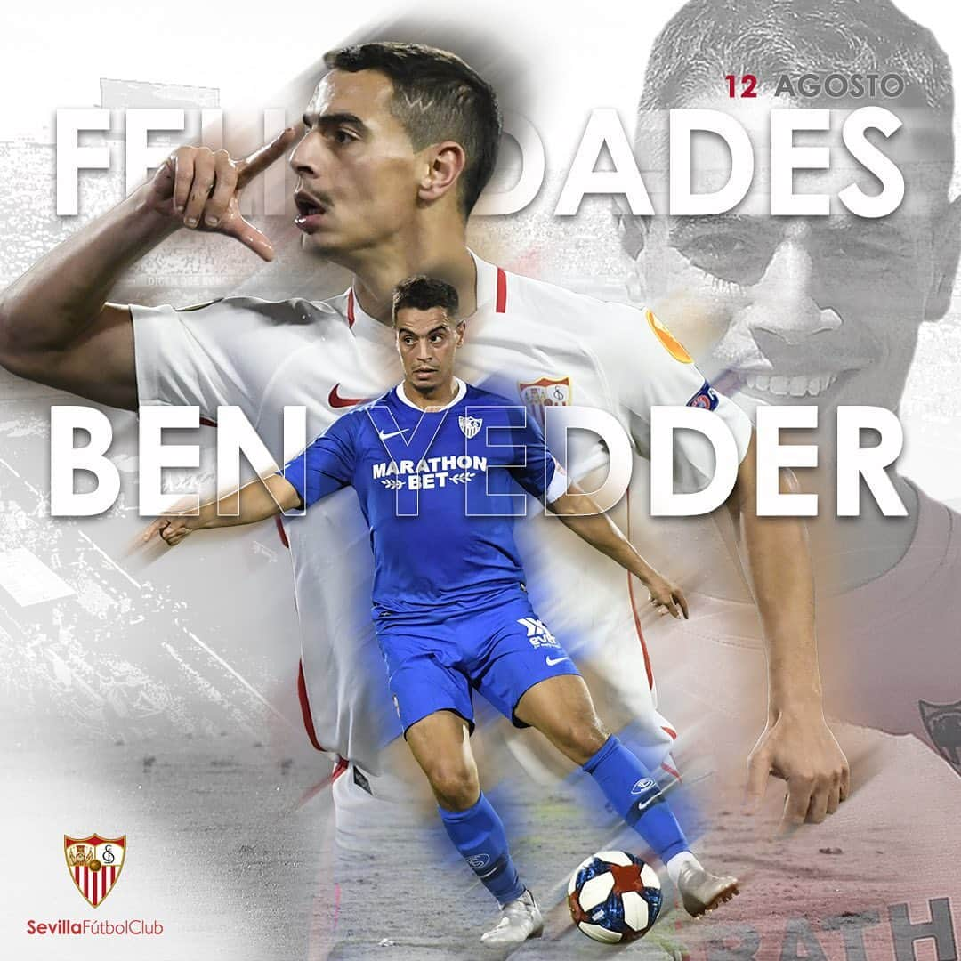 セビージャFCさんのインスタグラム写真 - (セビージャFCInstagram)「🎂 #happybirthday #benyedder‼️ ¡Feliz cumpleaños, Wissam! 🎁🎈🎊 #wearesevilla」8月13日 3時50分 - sevillafc