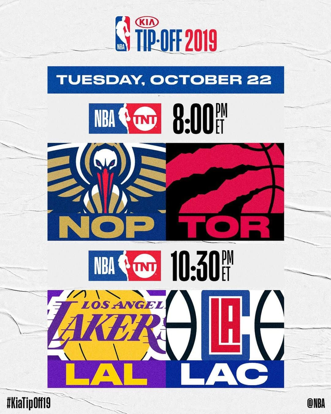 NBAさんのインスタグラム写真 - (NBAInstagram)「👀 the #KiaTipOff19 📺 Schedule!!」8月13日 4時10分 - nba