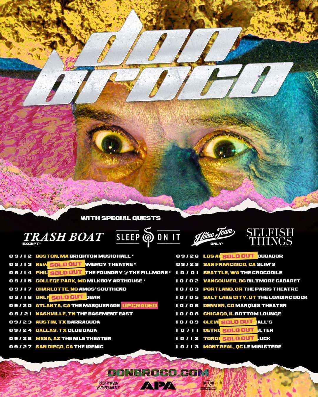 Don Brocoさんのインスタグラム写真 - (Don BrocoInstagram)「FIRST EVER 🇺🇸🇨🇦 BROCO TOUR STARTS 1 MONTH TODAY 🥳💃😬 Philadelphia & Orlando you just sold out your shows too this gonna be wild 🤘🤠🤘」8月13日 6時15分 - donbroco