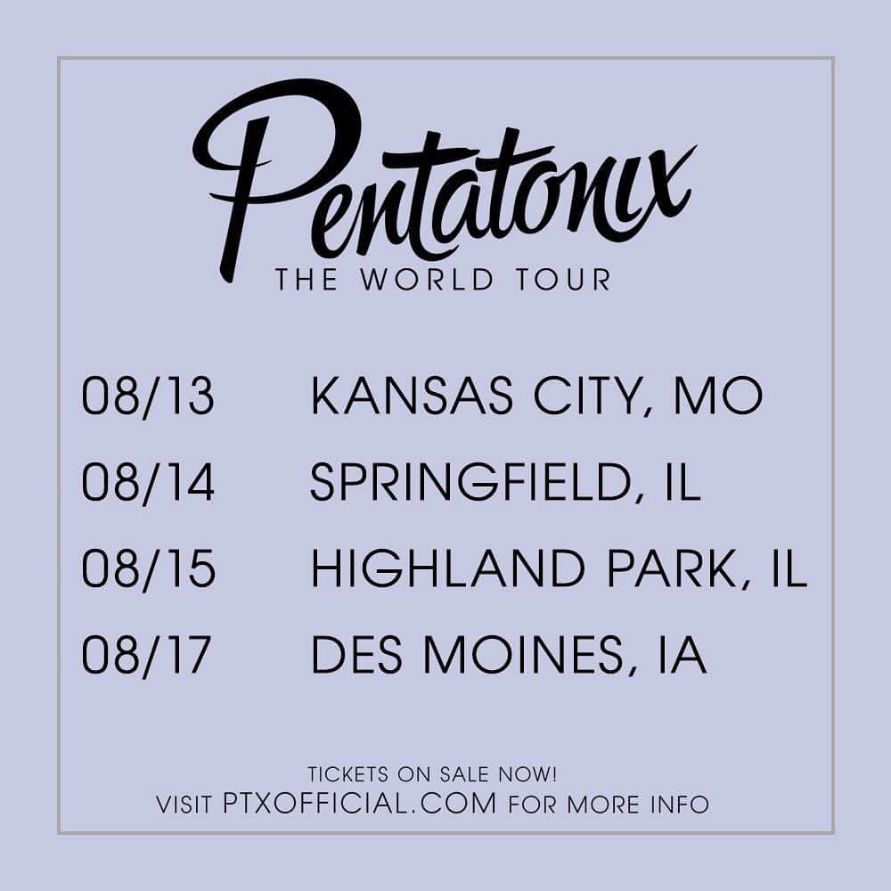 ペンタトニックスさんのインスタグラム写真 - (ペンタトニックスInstagram)「We've got four shows coming up this week! Will we be seeing YOU at one of them!? #PTXTheWorldTour  Get tickets and VIP at ptxofficial.com/tour.」8月13日 7時44分 - ptxofficial