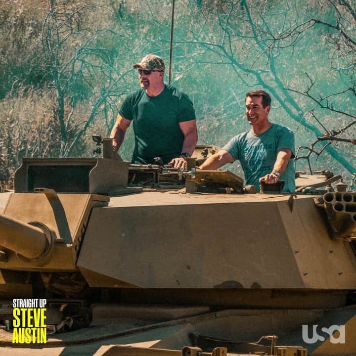 ストーン・コールド・スティーブ・オースチンのインスタグラム：「Straight Up Steve Austin season premiere is tonight on @usa_network after @wwe Raw. Me and my guest @robriggle shoot the breeze...」