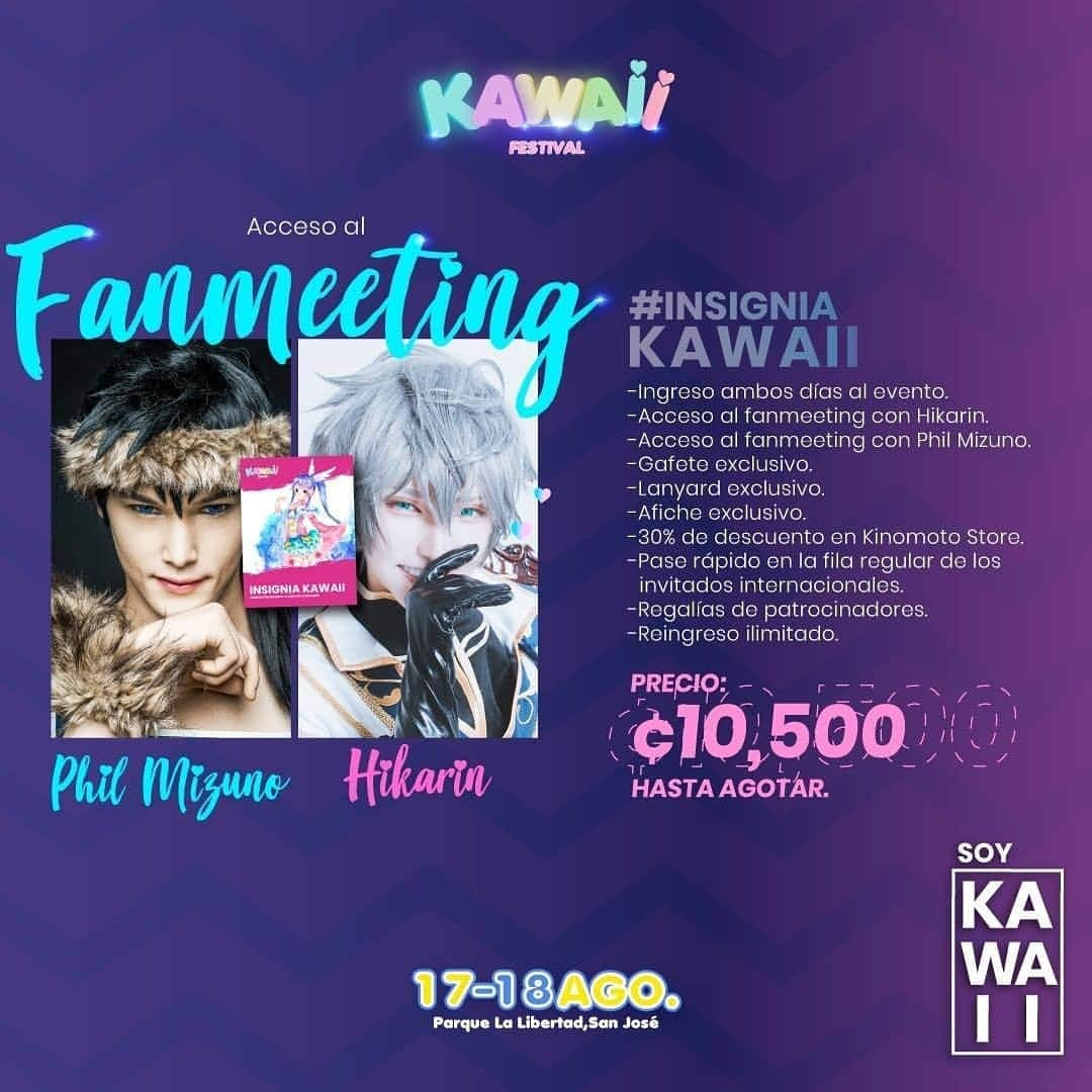 ひかりんさんのインスタグラム写真 - (ひかりんInstagram)「Please come to our Fanmeeting with Kai & Aki at Kawaii Festival Costa Rica this weekend ! It's going to be so much fun 😊  We will be at  @animacon_convention  #cosplay #kawaiifestival #animacon」8月13日 10時49分 - __hikarin