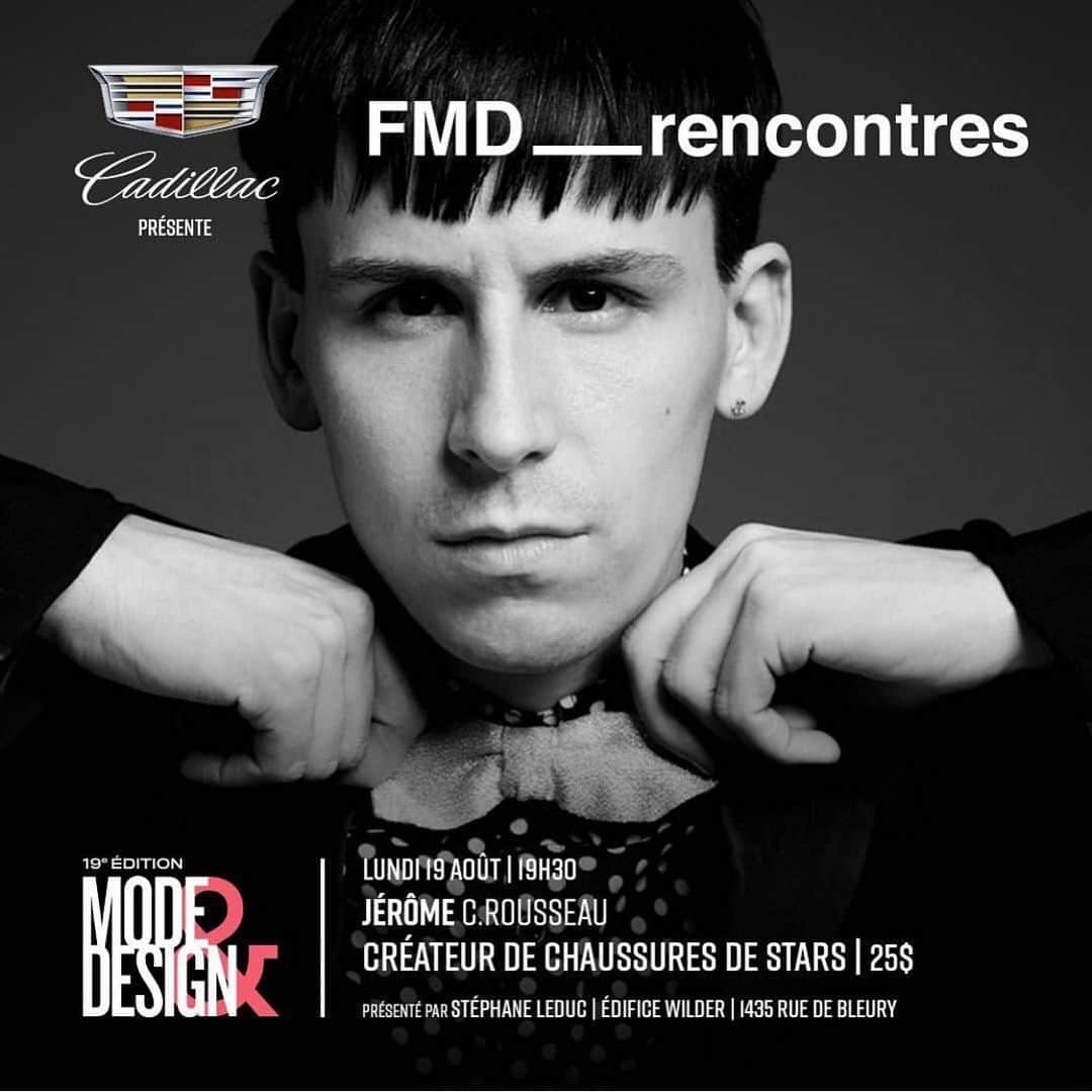 ジェロームCルソーのインスタグラム：「Friends in Montreal!  I will be doing a conference on Monday the 19th August at 19h30, for @festivalmodedesign  Please join me! I will be hosted by the wonderful @legrandducstephane  Get tickets and info on the festival’s website.」