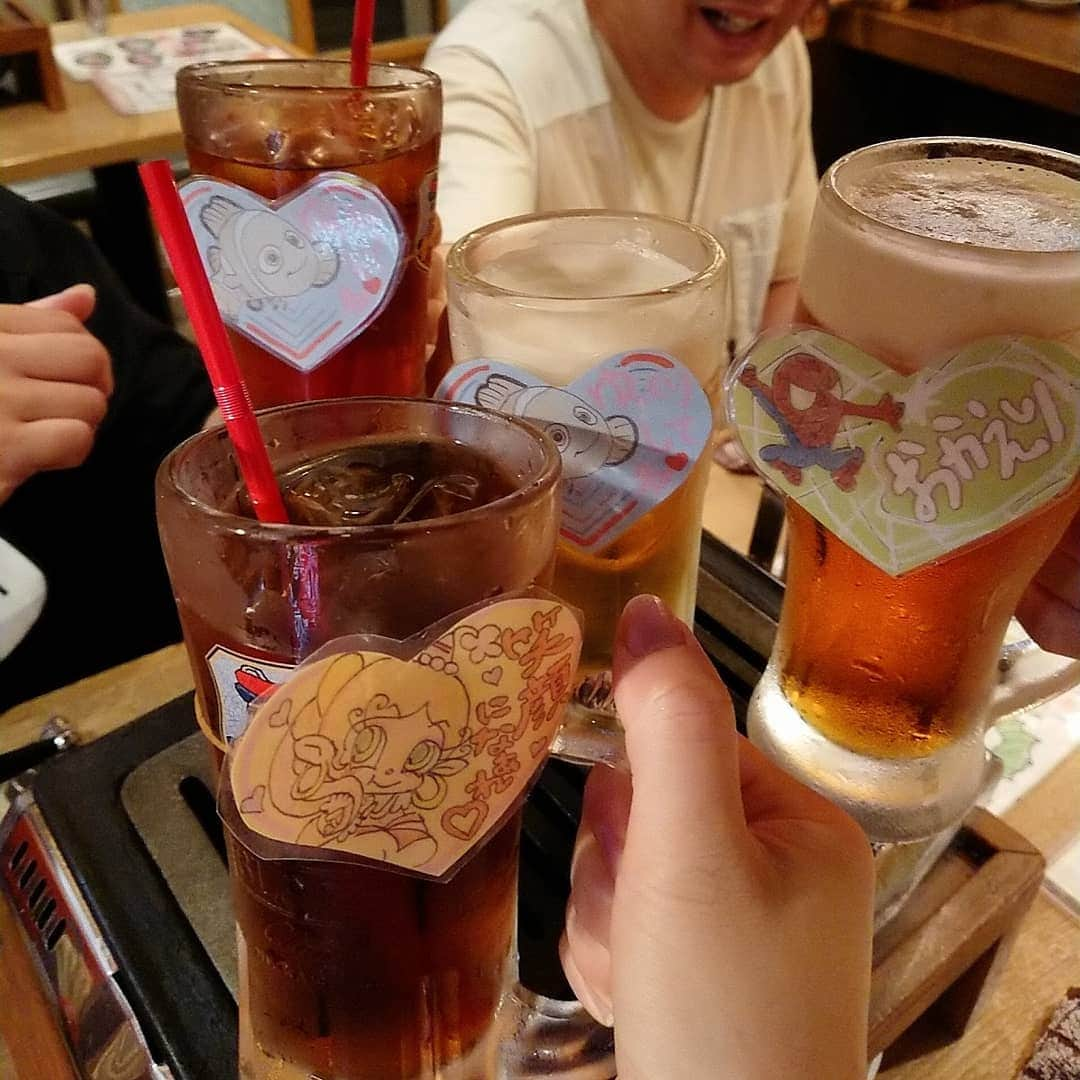 ピックさんのインスタグラム写真 - (ピックInstagram)「最後の晩餐🍻🍻🍻🍻 、 名古屋のホルモンは、豚がメイン❗ とんちゃんや、ドーナツ喉軟骨 ミノ  味噌味なのよ 、 徳島はね‼️ホルモン屋自体なく、 焼き肉行くときに、牛ホルモン食べるのしかなく❗ 、 目ん玉飛び出して‼️豚💦💦💦 って❗びっくりしてましたが、 めちゃくちゃ気に入ってもらえてよかった❗ 、 愛知県と、徳島県の食の違いに、びっくりしながら、知ることができてよかったって❗ 、 明日でお別れ また、会う日まで😍 、 師匠は、飲みすぎて(笑)🤣🤣🤣 はじめてみた(笑)🤣🤣🤣 酔っぱらいの師匠 、 それもこれもまた、思い出😃 ありがとう❤️ 、 #ホルモン #モツ  #愛知県 #徳島県 #外食 #最後の晩餐  #美味しかった #牛ホルモン #お友達 #親友 #家族 #夫婦 同士 #ビール #ハイボール #バイバイ #焼き肉 #ミノ #犬友 #カンパーイ #ありがとう #またね」8月13日 23時08分 - pick09040904