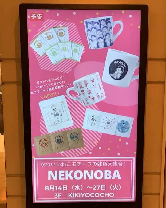 のインスタグラム：「NEKONOBA in 札幌大丸 3F KiKiYOCOCHO いよいよ明日からスタートします😍❣️みなさんに募集をかけていたデジタルサイネージは、このような感じでスライドショーで映し出されます📷 まだイベント開始前なので、このスライドショーはNEKONOBA商品の紹介のみとなっておりますが、明日からは❣️当選された方々のねこちゃんの写真がここに映し出されます🤟🏻✨イェイ❣️ 館内あちこちにあるので、探してみてくださいね♫そして、他店舗さんや他イベントなどの告知もたくさんされているので、だいたい1分タームで映し出されます😍✨なかなか映し出されなくても気長に待ってみてください😚✋🏻⭐️ ではこれから売り場の設営に行って参りますぅ〜❣️明日からお待ちしてますねっ(^o^)🥇 #neko_magazine #ねこ #猫 #ネコ #catstagram #cat #ねこマガジン #NEKONOBA #nyasa #kozacla #大丸 #札幌 #大丸札幌」