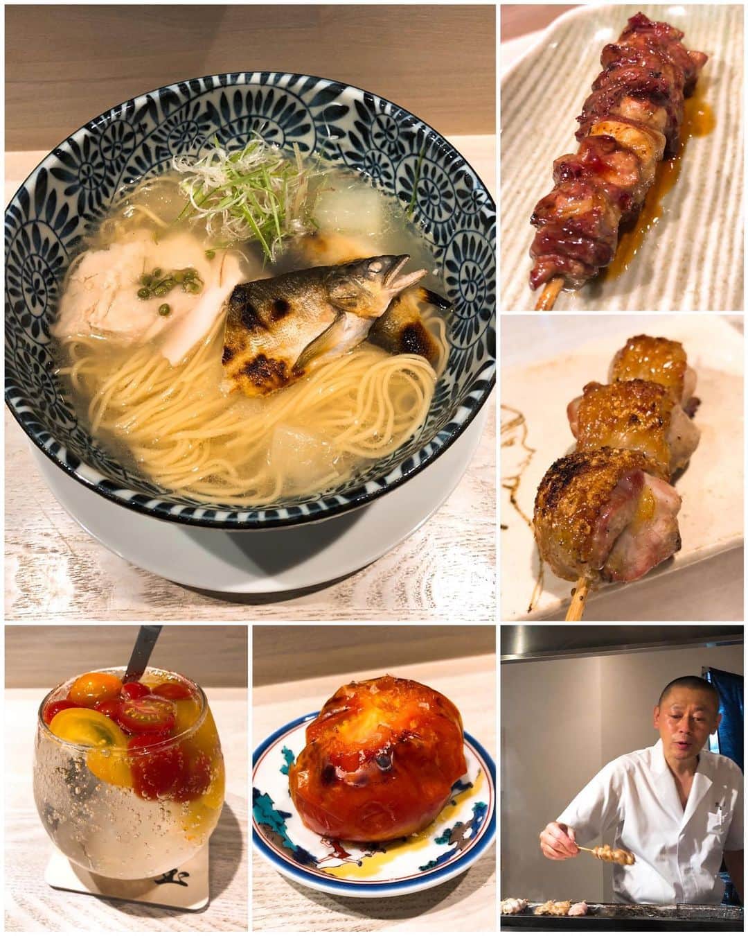 秋山具義さんのインスタグラム写真 - (秋山具義Instagram)「【2019年焼鳥29軒目『やきとり 児玉』Aug.13】﻿﻿﻿﻿﻿﻿﻿﻿﻿ ﻿ 久しぶりの三宿『やきとり 児玉』。 ﻿焼鳥、どれも美味しいのですが、「つなぎ」がバカみたいに、美味しかった！！！ こちらは野菜も素晴らしくて、 トマトは、煮浸し、焼き、生トマトサワー、どれもめっちゃ美味しい！  そしてなんといっても、期間限定の「鮎と鶏の冷やしそば」は、今年食べたラーメンの中でも、かなり上位の美味しさでした！！！ ﻿﻿ #やきとり児玉 #やきとりまさ吉 #児玉昌彦 #三宿焼鳥 #具義焼鳥2019 #めざせ焼鳥50回2019年」8月13日 20時41分 - gugitter