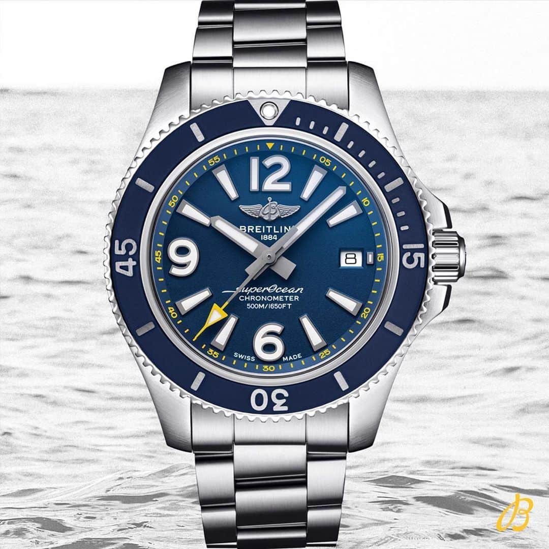 篠宮龍三のインスタグラム：「いつもサポートありがとうございます。  Support @breitling_japan  #Repost @breitling_japan ・・・ より立体的にな表情になった新型スーパーオーシャン 42にブルーxイエローのジャパンリミテッドが登場。 日本限定300本。  #ブライトリング #スーパーオーシャン #breitling #squadonamission」