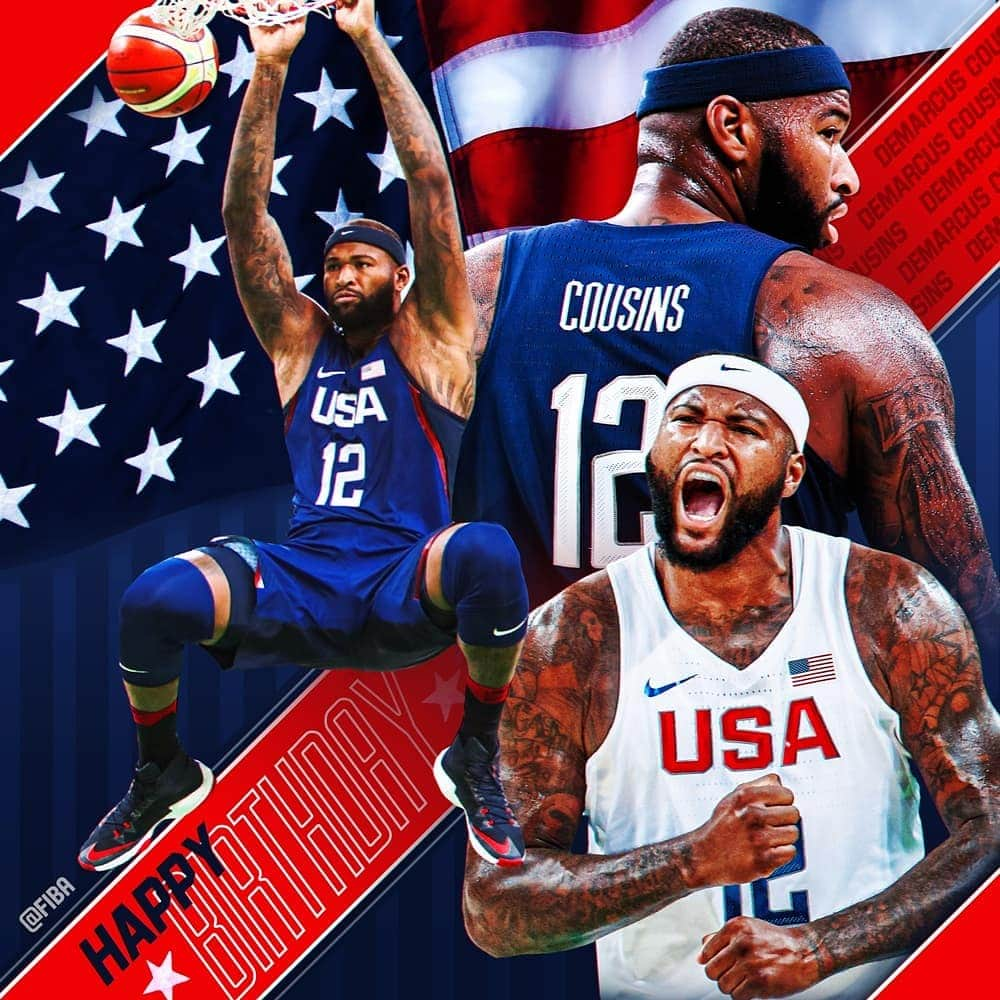 FIBAさんのインスタグラム写真 - (FIBAInstagram)「🎉 Join us in wishing a #HappyBirthday to @boogiecousins! 🇺🇸💪」8月13日 21時35分 - fiba