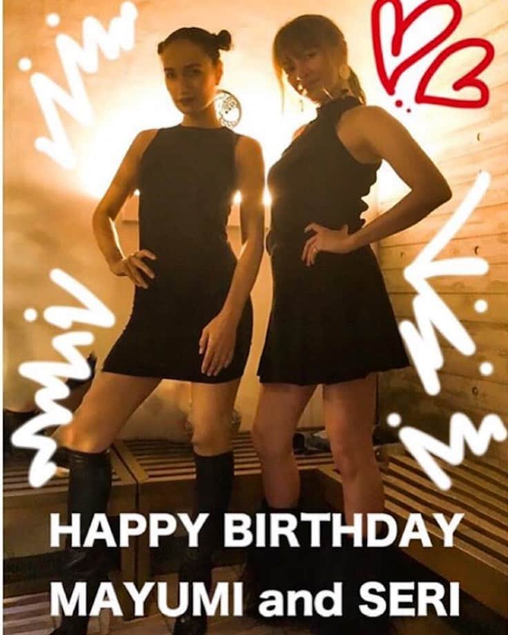 風間ゆみえのインスタグラム：「ふたり大好きでたまらないほど😂💕 @iwahoriseri @sadamayumi  HAPPY BIRTHDAY🎉🎉🎉👯‍♀️🎂✨✨✨ 楽しすぎて写真もまともに撮ってないね😱☺️✨」