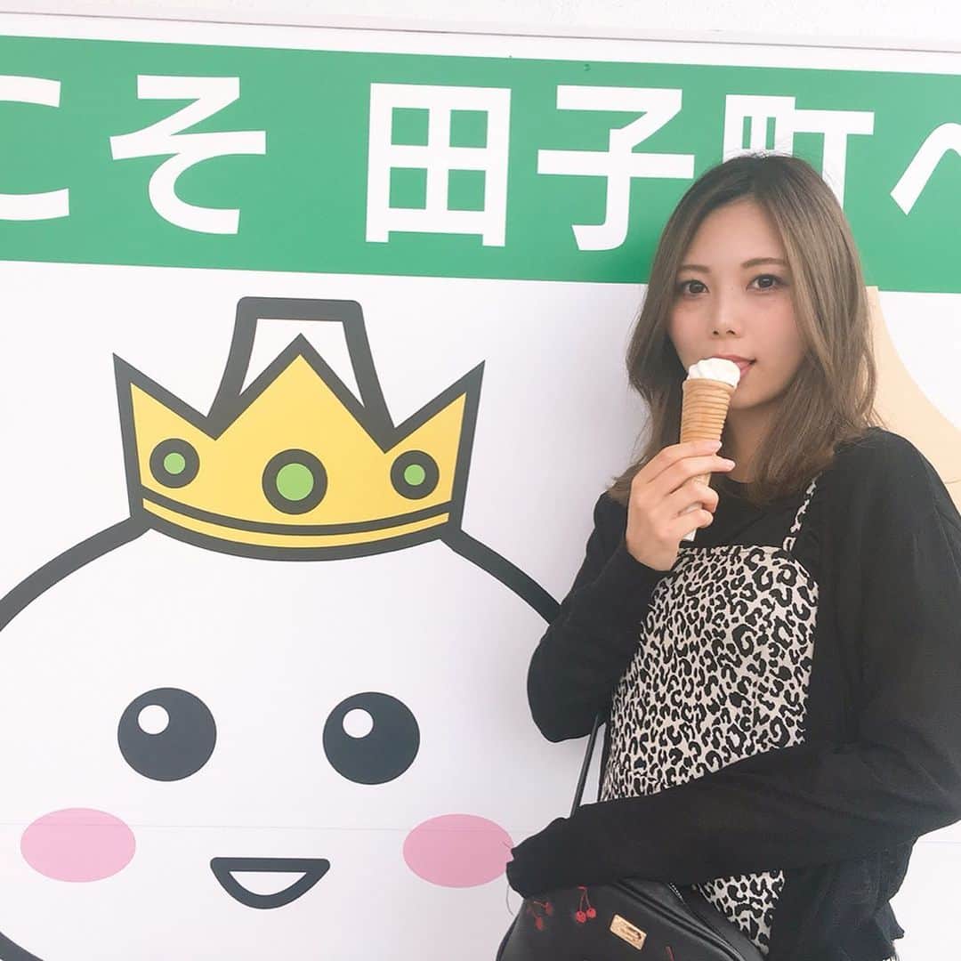 西村季里子のインスタグラム：「・ お土産に頼まれた"にんにく"を求めて 青森県 田子町へ行ってきた🐾 にんにくソフトクリームがあったから 気になりすぎてそりゃ食べるよね🍦 そんなににんにく味って訳じゃないけど にんにくの味した(いやどっち) 町の物産店とかサービスエリア的なとこ 大好きなんだよね〜🍡 いろんな地方行ったらそういうとこ周りたい🚗 #青森県#青森#実家#帰省#田子町 #にんにく#にんにくの町#ガーリック #お土産#お土産にんにくって癖強い #臭いも強い#持ち歩き危険 #にんにく味ソフトクリーム#🍦 #食べてる人いなかった#地元民が食べないやつ #follow#followme」