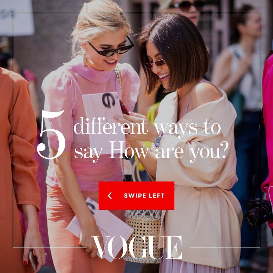 Vogue Taiwan Officialさんのインスタグラム写真 - (Vogue Taiwan OfficialInstagram)「​​#Vogue雙語讀時尚  有沒有一種時候，我們想被關心，但不敢說？一句簡單的問候，勝過一切！﻿ ​​你好嗎？除了How are you ，還能怎麼說 ？﻿ ​​﻿ ​​下方開放問候此時此刻你想到的那個人 ！﻿ ​​﻿ ​​#Friendship #LearningEnglish #英文 #英文學習」8月14日 0時39分 - voguetaiwan