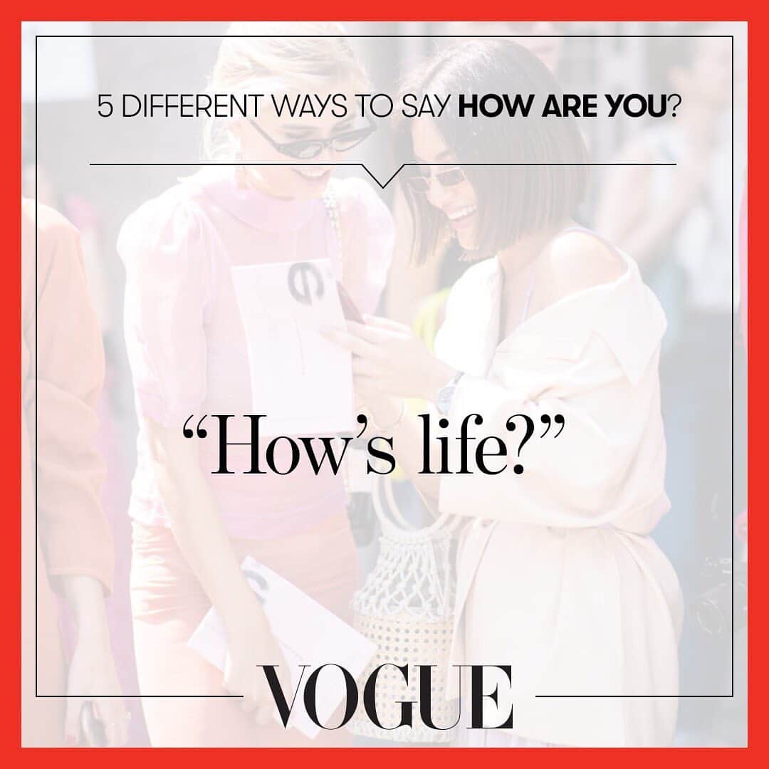 Vogue Taiwan Officialさんのインスタグラム写真 - (Vogue Taiwan OfficialInstagram)「​​#Vogue雙語讀時尚  有沒有一種時候，我們想被關心，但不敢說？一句簡單的問候，勝過一切！﻿ ​​你好嗎？除了How are you ，還能怎麼說 ？﻿ ​​﻿ ​​下方開放問候此時此刻你想到的那個人 ！﻿ ​​﻿ ​​#Friendship #LearningEnglish #英文 #英文學習」8月14日 0時39分 - voguetaiwan