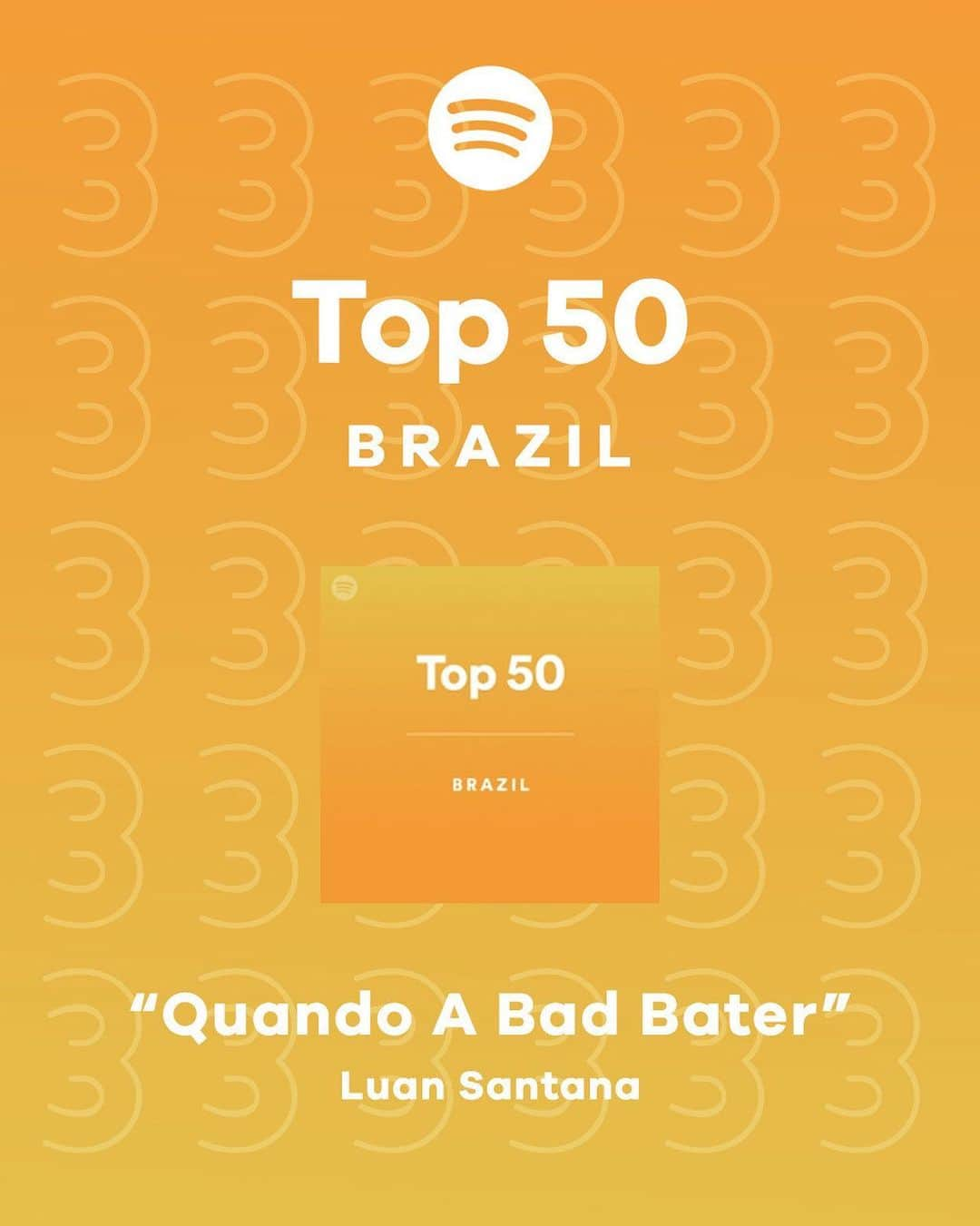 ルアン・サンタナさんのインスタグラム写真 - (ルアン・サンタナInstagram)「#3 🚀🚀🚀 No pódio do @spotifybrasil 👏🏼 Bora que tá linda essa Bad! Play nela que o #VIVA tá chegando completooo dia 23/08. Ouça agora, sobe o meu story e dá uns 10 plays seguidos aí.. 🙌🏼👊🏻 Vem? Vamo! #QuandoABadBater」8月14日 0時40分 - luansantana