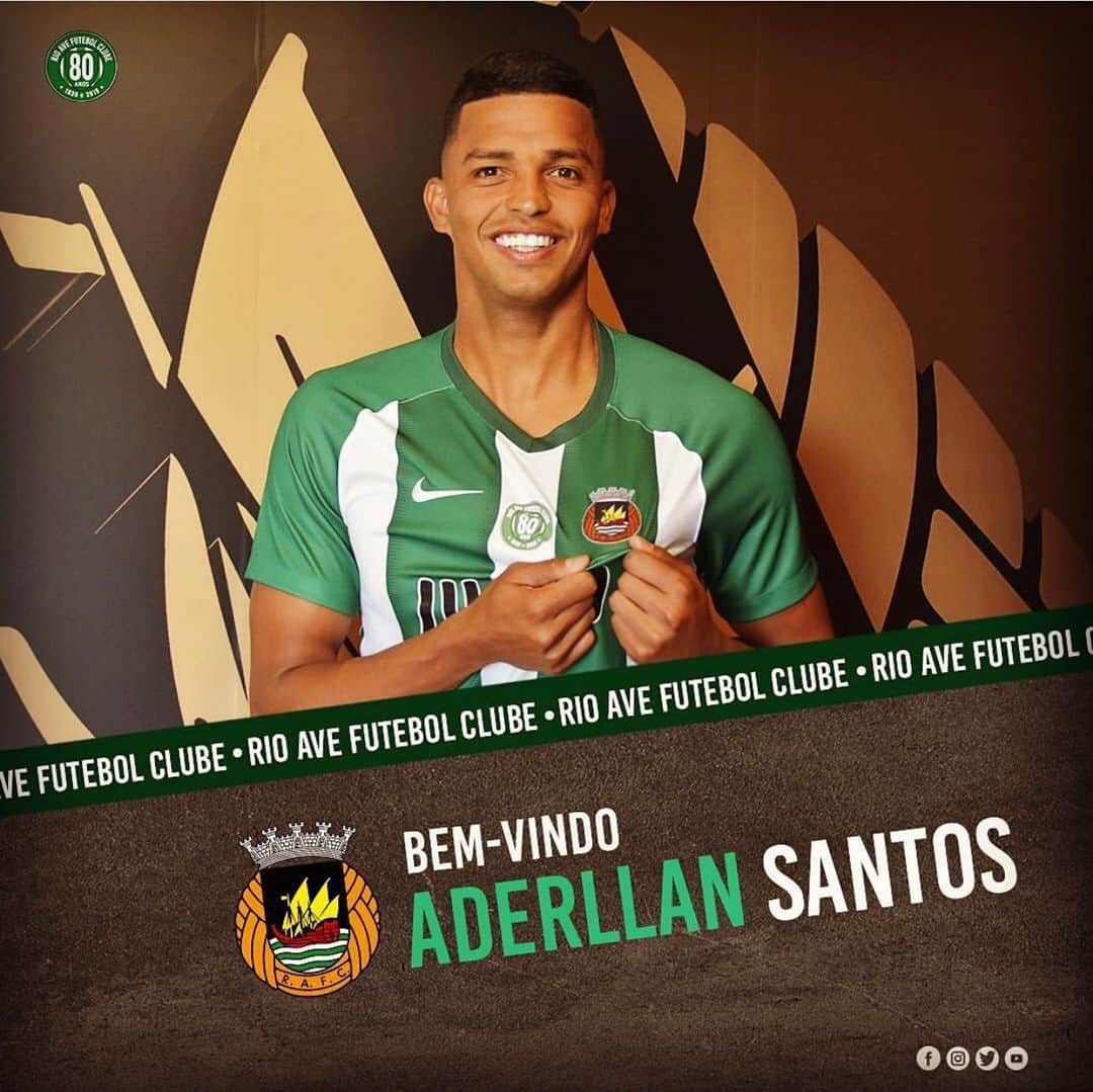 アデルラン・サントスのインスタグラム：「Fala, pessoal!! Estou de volta ao lugar em que fui feliz: Portugal, mas agora para defender as cores do Rio Ave. Estou muito feliz com a oportunidade e vou fazer de tudo para ter uma temporada de grandes conquistas com o clube. Obrigado @gaspar_freire @footinvest  Tanks @alahliclub.sa fans !!」