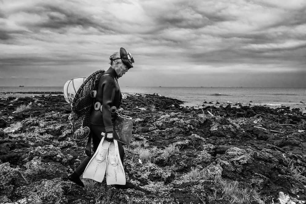 thephotosocietyさんのインスタグラム写真 - (thephotosocietyInstagram)「Photo by @lucianocandisani (Luciano Candisani). Even well after her 90th birthday, Hyun Seon-jik still spends most of her time beyond the surf and far from seashore . She is one of the 4500 women divers ( Haenyeo ) in full activity on the island of Jeju, South Korea. It is a 400 years old cultural tradition of sustainable extractivism included in the UNESCO list of humanity intangible cultural heritage. Most of the  remaining  Haenyeo are between 65 and 90 years old that still freedive up to 15 meters below the surface to gather sea food . These pictures showing two moments in Hyun's daily life are  part of my new exhibition "Haenyeo: women of the sea" oppening on August 31th, at 10 am, in the MIS ( Sound and Image museum ) , located in São Paulo, Brazil. This is a project with @vento.leste (editora Vento Leste) , @mis_sp ( MIS ) and @ateliermarkobrajovic ( Marko Brajovic ). This is an amazing story. If you want to know more about it I strongly recommend the new Lisa See's book "The Island of Sea Women” . This great novel was helped me a lot to understand the deeper aspects of the Haenyeo culture. ( @lisasee_writer ) . . @ilcp_photographers @natgeo @#lucianocandisani @lensculture @sealegacy @solo.br  #lucianocandisani #candisani #haenyeo #womendivers  #underwaterphotography #photography #sea #ocean #southkorea #jeju #jejuisland #culture #conservationphotography #southkorea #korea #coreia #pacific #pacifico #vento.leste #journeylife #longevidade #longevity」8月14日 3時10分 - thephotosociety