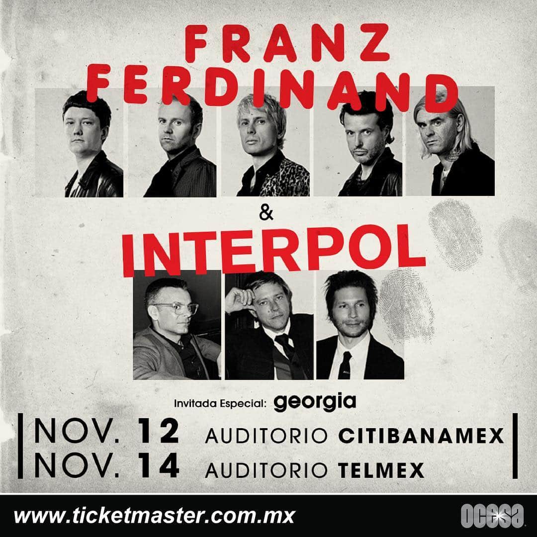 フランツ・フェルディナンドさんのインスタグラム写真 - (フランツ・フェルディナンドInstagram)「We are very happy to announce that we will be playing with our friends @interpol in #Mexico in November. We will also be joined by the incredible @georgiauk」8月14日 3時49分 - franz_ferdinand