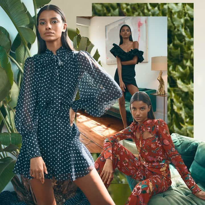 Saks Fifth Avenueのインスタグラム：「Creative Director and designer Alexis Isaias masters elegant ease in this season’s @shop_alexis collection. Opulent details, romantic fabrics, and striking prints. #SaksStyle」