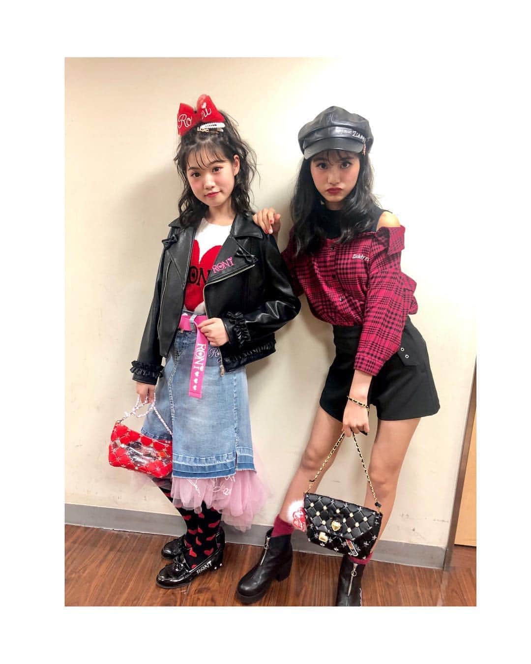 ニコ☆プチのインスタグラム：「🖤♥️🖤♥️ イベントありがとうございました~🥰🥰 . . 後半はロニィ(@roni62insta ）と ジディー(@ziddy_official ）で ちょいロックなるっちゃまでした🤤⚡︎⚡︎ 遊びに来てくれたお友だちも みんなおしゃれで可愛かった…💭🧸🍒🦄 #丸山真亜弥  #関谷瑠紀 #るっちゃま ？ #まあるき ??」