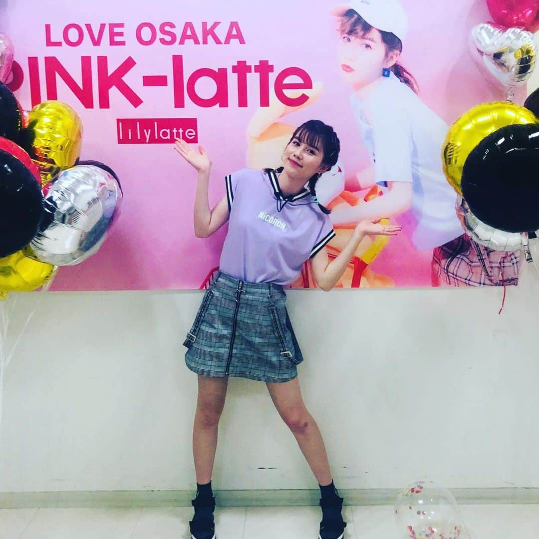 PINK-latteさんのインスタグラム写真 - (PINK-latteInstagram)「🦋🌈リリラテファンミ🌈🦋 inあべの 無限ポージング #ピンクラテ #pinklatte #リリラテ #藤本林花美愛 #shibuya109abeno」8月14日 18時16分 - _pink_latte