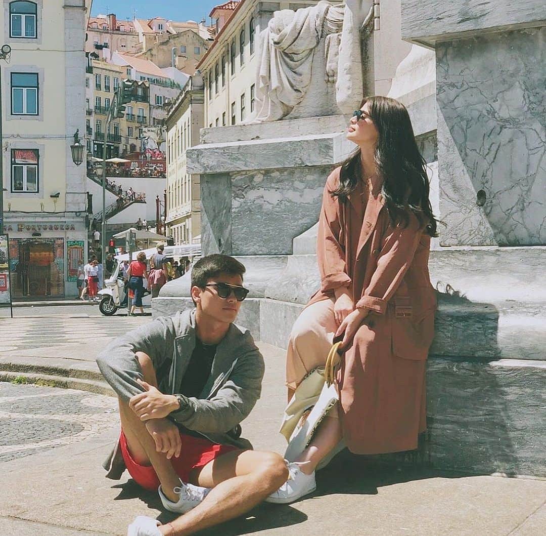 アン・カーティスのインスタグラム：「One week to go till you meet these 2 strangers. 🖤 See you in cinemas on August 21 and let’s all greet a happiest birthday to the Jekjek to my Mae, baby boy @gumabaomarco 🎂 Happy Birthday!!!! Gawin nyo nang pa birthday gift ang pagnuod sa sine ok? 😋 #JustAStranger」