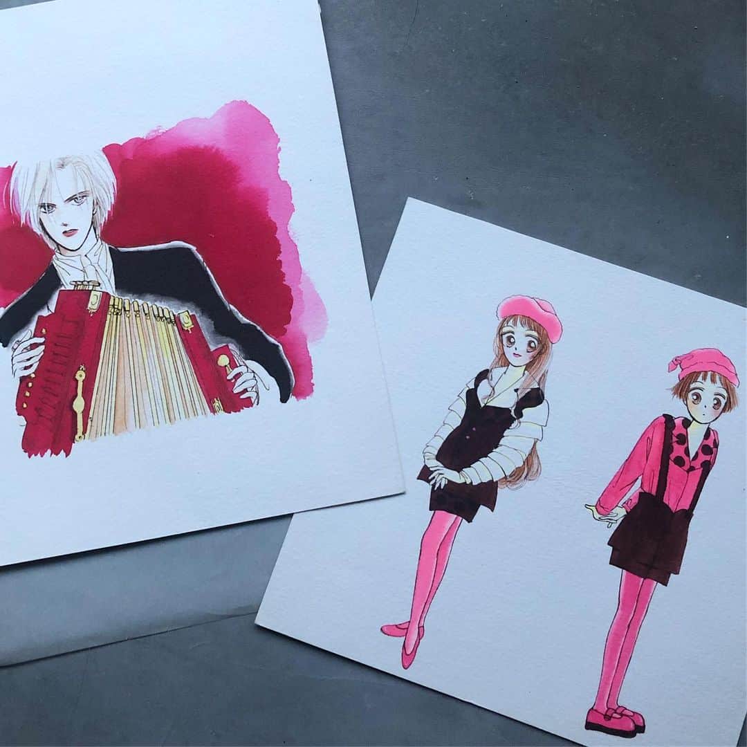 ひうらさとるのインスタグラム：「引き続きなかよし時代の原画探しちゅう #月下美人 #小泉薫 #月子とミズタマ #ひうらさとる」
