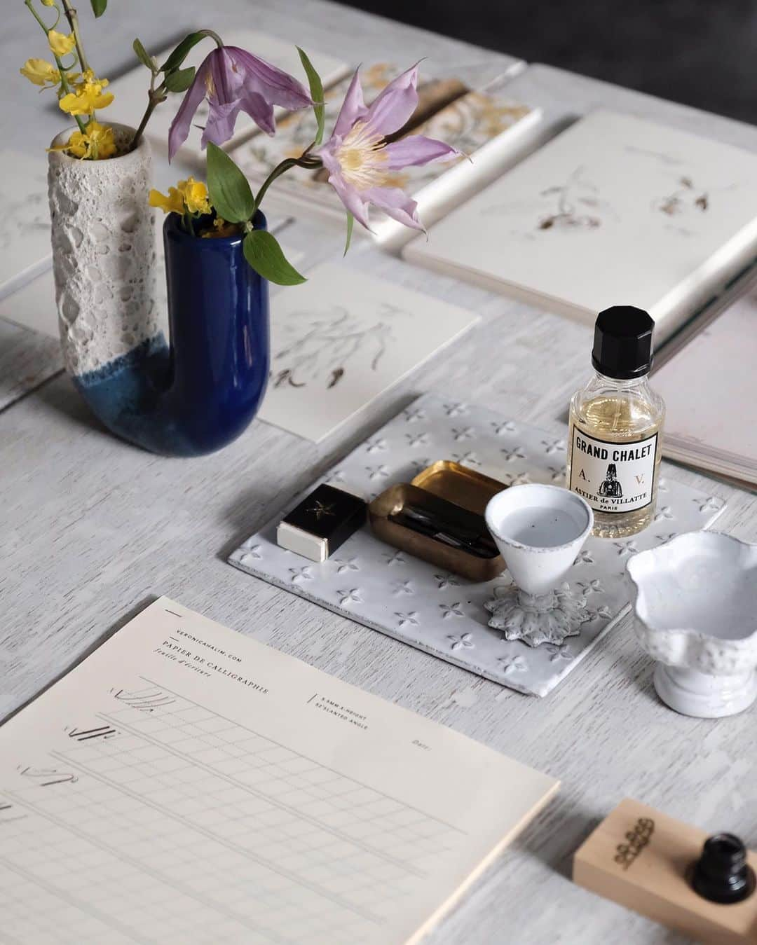 Veronica Halimさんのインスタグラム写真 - (Veronica HalimInstagram)「That which takes us by surprise-moments of happiness-that is inspiration — Agnes Martin . . #truffypi #truffypitools #tabletop #stationery #papers #penandpapers #calligraphytools #writingtable #flatlay #lifestyle #カリグラフィー #モダンカリグラフィー #カリグラファ #カリグラフィーペン カリグラフィースタイリング #calligraphystyling #botanical #botanicalencyclopedia」8月14日 10時18分 - truffypi