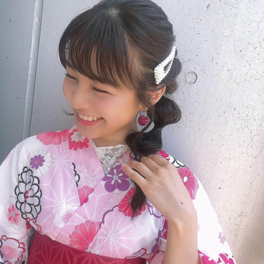 のインスタグラム：「* 浴衣💘ピンクかわいかったた😻 パール系アクセサリー合わせるの良◎ #浴衣 #浴衣ヘアアレンジ #浴衣ヘア」