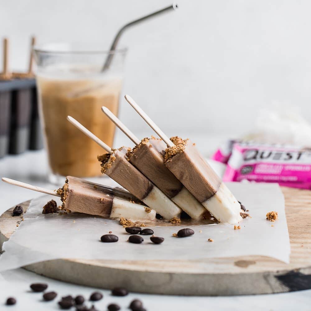 questnutritionさんのインスタグラム写真 - (questnutritionInstagram)「🍩🍭 Chocolate Doughnut Cold Brew Protein Popsicles 🍭🍩 • 👉 FULL RECIPE LINK IN BIO (swipe left to 2nd card) 👈 • Per serving: 7g protein, 5g carbs, 8g fat (4g net carbs) #OnaQuest #Questify」8月15日 3時25分 - questnutrition