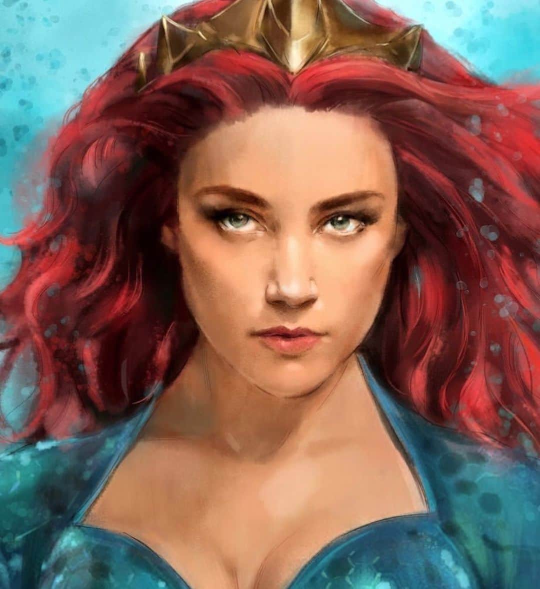 アンバー・ハードさんのインスタグラム写真 - (アンバー・ハードInstagram)「Amazing art @shinzchang ! Love seeing all the Mera art everyone you’re all so talented!」8月15日 3時40分 - amberheard