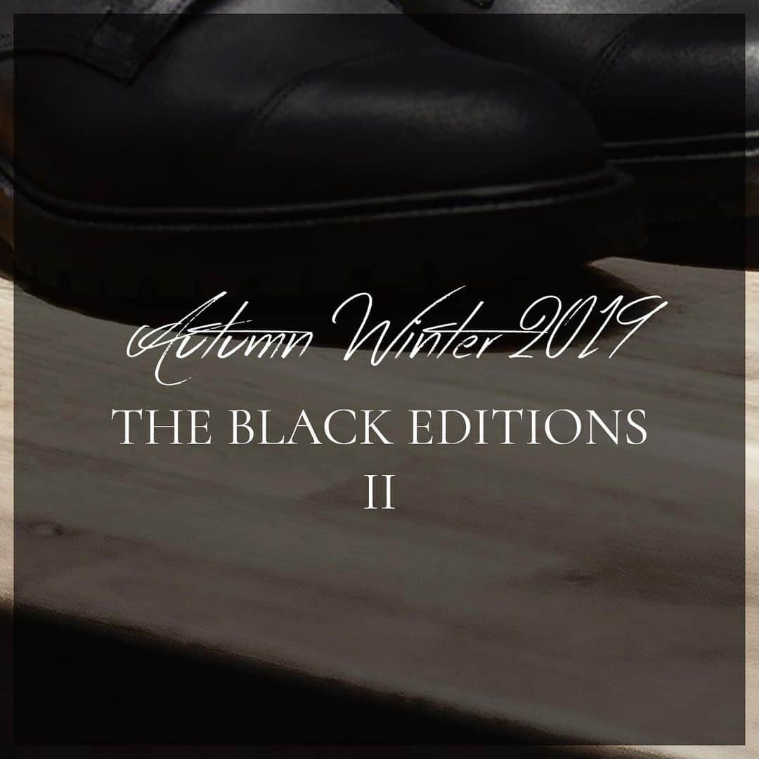 のインスタグラム：「The Black Editions II. Three more styles. Still one sole. Three leathers. One colour. Remaining an audacious collection of English made footwear, influenced by Japanese style. . Henley 3 | Pembroke | Coniston . #crockettandjones #theblackeditions #AW19 #madetobeworn #newseason #newstyles」