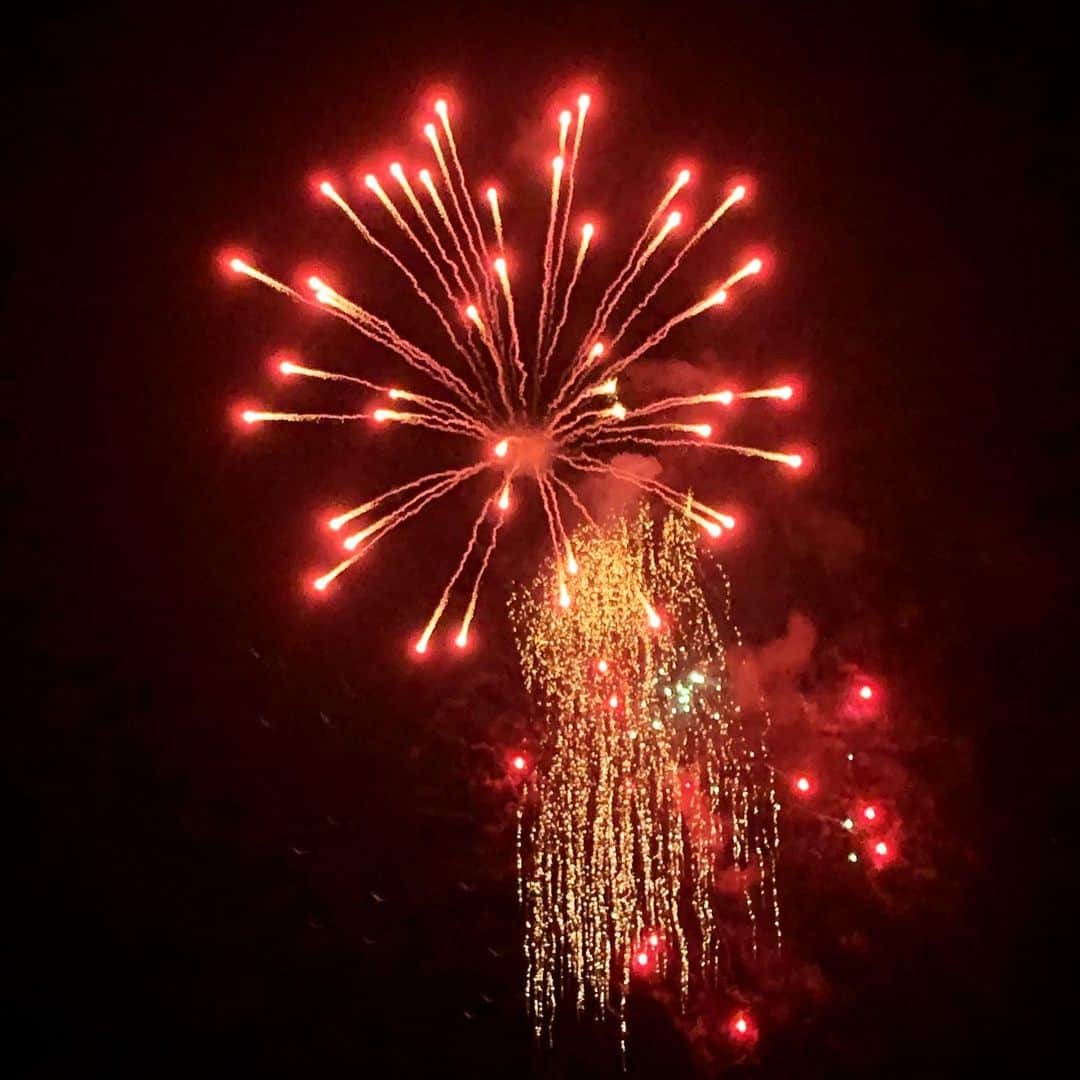 日下このみさんのインスタグラム写真 - (日下このみInstagram)「ハイビスカスのおしべが ポロってとれちゃった系花火。  1枚目と2枚目 どっちが好き系花火？」8月14日 21時32分 - konomi_kusaka