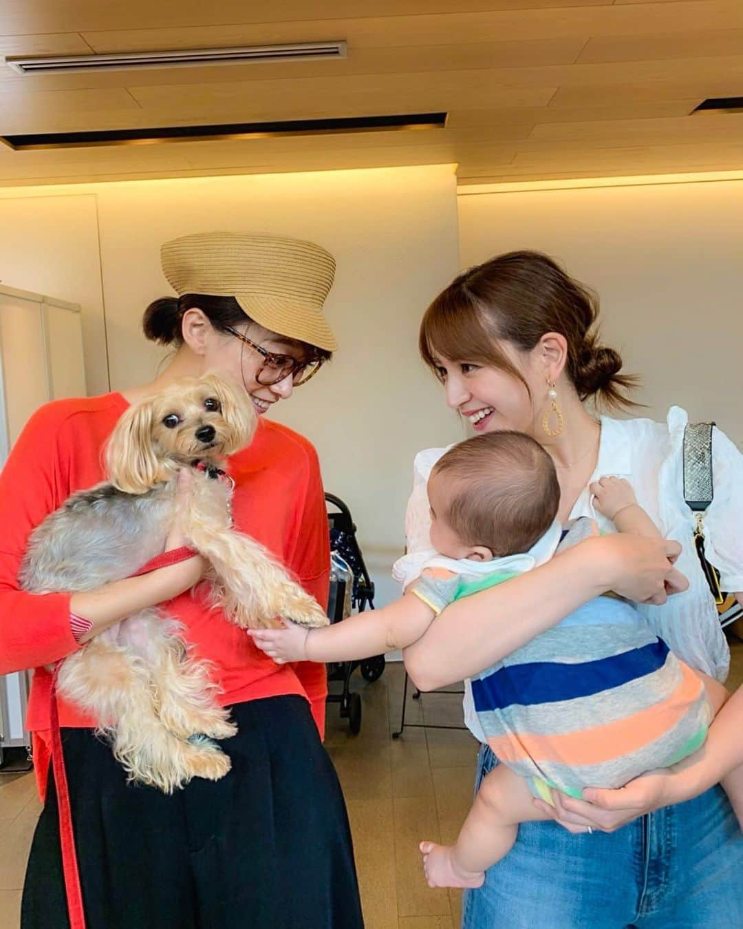 杉ありささんのインスタグラム写真 - (杉ありさInstagram)「👩🏻🧡👶🏻💛🐶💚👩🏻」8月14日 22時33分 - itsmeariiisa