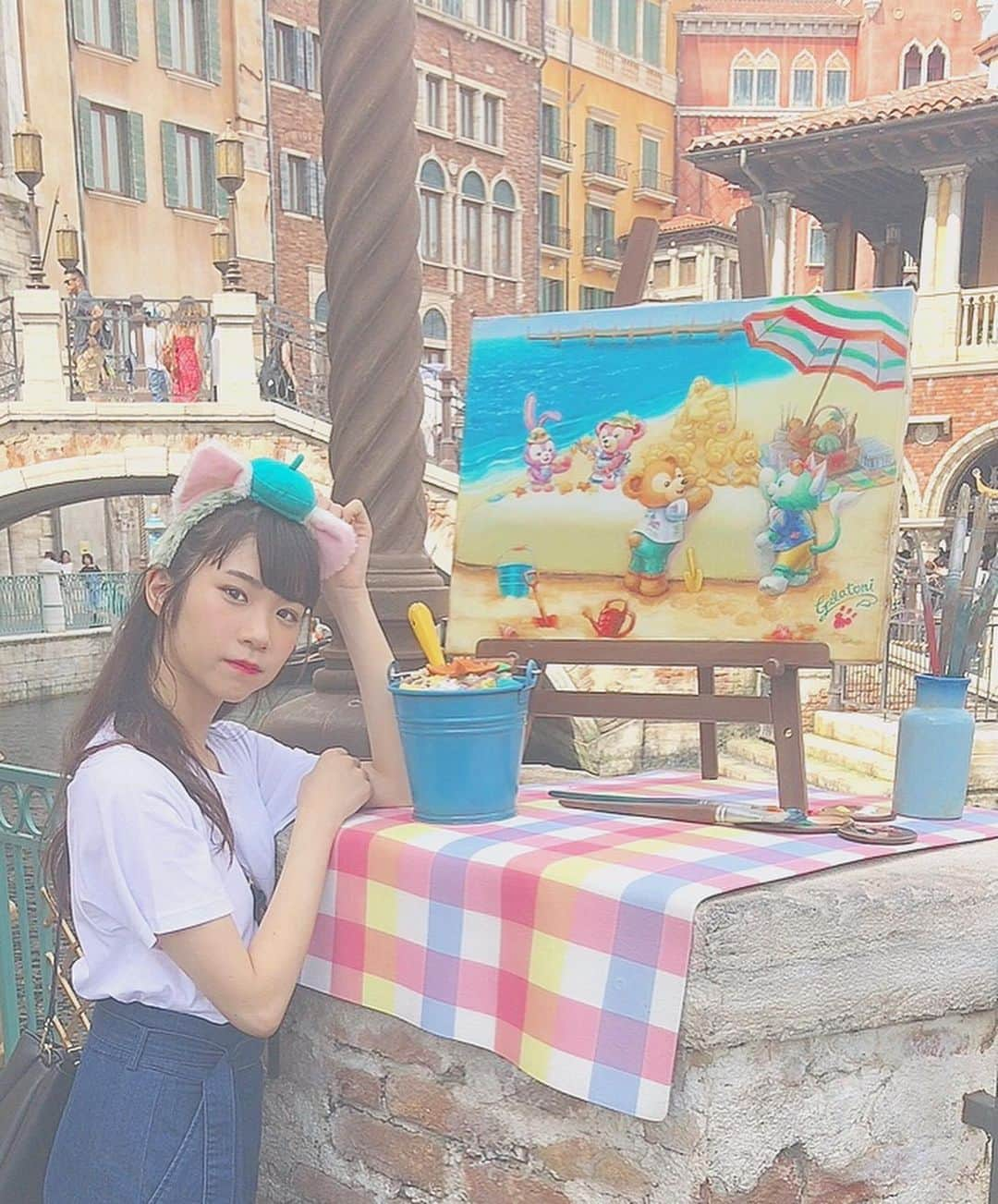 堂本千晴さんのインスタグラム写真 - (堂本千晴Instagram)「ダッフィーフレンズ可愛すぎ💓 . みんな好きだけど耳はやっぱジェラトーニが好きかな🐱 . . 涼しくなったら次はジェラトーニのパーカーとか着たいな！ . オーディションの為に少しの間ディズニー我慢かな😂 頑張ってご褒美ディズニー楽しみだな♪ . . . #渡辺美優紀ガールズユニットオーディション  #ディズニーシー #ディズニーランド #ダッフィーフレンズ  #ローリエプレス #ローリエガールズ #かわ育 #かわ育旅行 #bis_web #mery #disney #disneyland  #disneysea」8月14日 22時56分 - maria_misato_1109