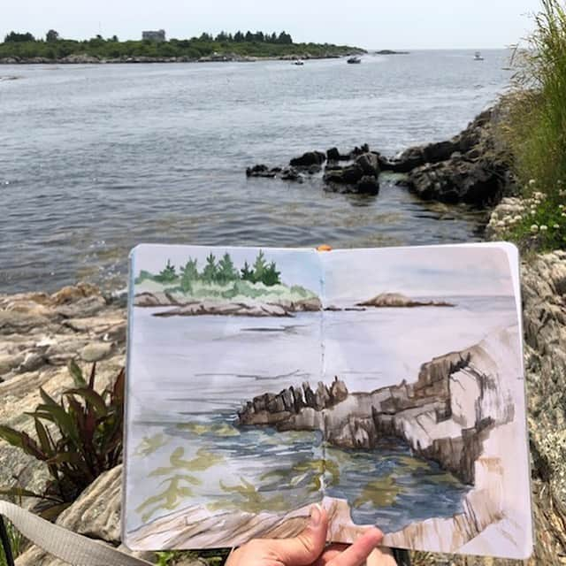 L.L.Beanさんのインスタグラム写真 - (L.L.BeanInstagram)「L.L.Bean employee Cindy S.'s #BeanOutsider goal is to spend more time doing art on location. Last month she went for it in Yarmouth, Maine, with some post-kayak, post-picnic painting!」8月15日 0時04分 - llbean