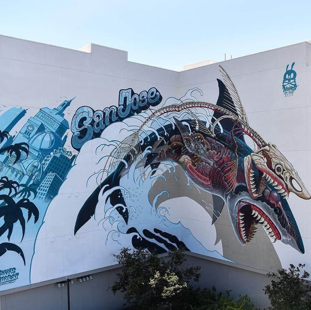 NHLさんのインスタグラム写真 - (NHLInstagram)「This @sanjosesharks x @nychos mural is INSANE. 😲 (📷 @sanjosesharks)」8月15日 6時02分 - nhl