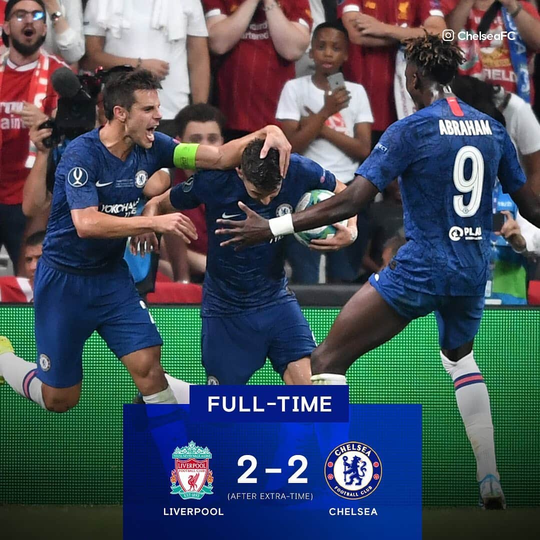 チェルシーFCさんのインスタグラム写真 - (チェルシーFCInstagram)「Penalties it is! COME ON CHELSEA! 🔵⚽️ #SuperCup #CFC #Chelsea」8月15日 6時37分 - chelseafc