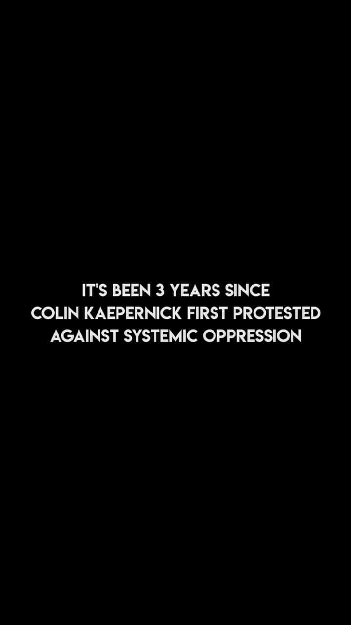 コリン・キャパニックのインスタグラム：「systemic oppression. I continue to work and stand with the people in our fight for liberation, despite those who are trying to erase the movement! The movement has always lived with the people! ✊🏾 🎥: @relrelrelrel」