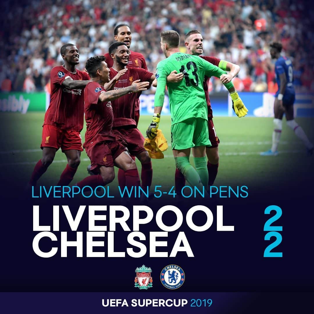 UEFAチャンピオンズリーグさんのインスタグラム写真 - (UEFAチャンピオンズリーグInstagram)「🏆🔴 Liverpool are #SuperCup champions! 🔴🏆」8月15日 6時53分 - championsleague