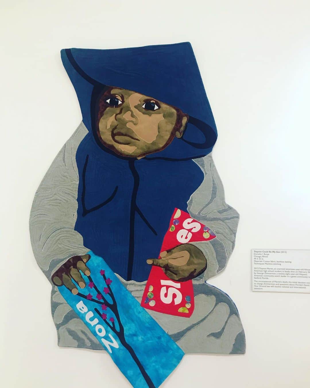 トームさんのインスタグラム写真 - (トームInstagram)「‘Trayvon Could Be My Son’ 2012 by #DorothyBurge (A QUILT) from #AndStillWeRise #mariposamuseum #MarthasVineyard #massachusetts #TrayvonMartin #art #madebywomen and #POC #everywomanwednesday」8月15日 7時37分 - tomenyc